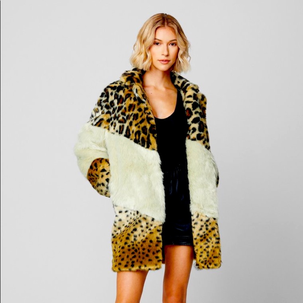 BlankNYC faux fur Leopard Coat Brand New With Tags